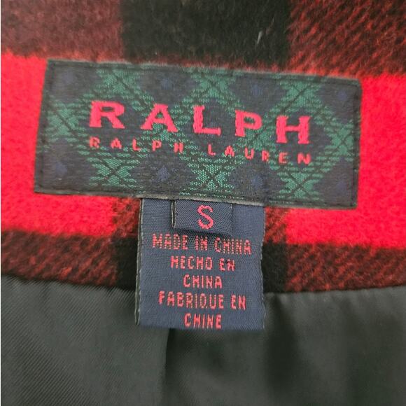 Ralph x Ralph Lauren Women's Red Black Wool Buffalo Check Plaid Jacket Small - Picture 2 of 6